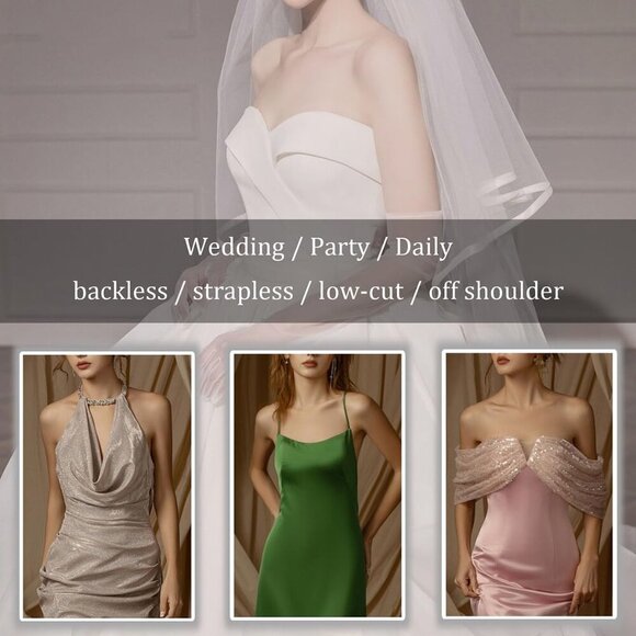 Adhesive Seamless Sticky Bra Ultra-Thin Push up Strapless Invisible Bra Solid Si - Picture 6 of 6